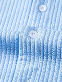 Monaco Ribbed Cotton Mandarin Collar Shirt