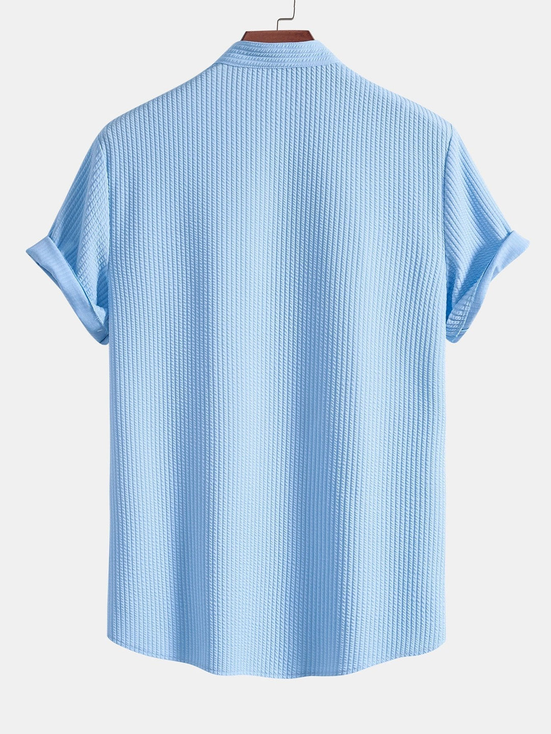 Monaco Ribbed Cotton Mandarin Collar Shirt