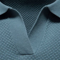 Lugano Textured V-Neck Polo Shirt