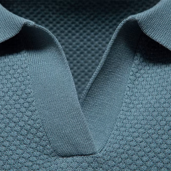 Lugano Textured V-Neck Polo Shirt